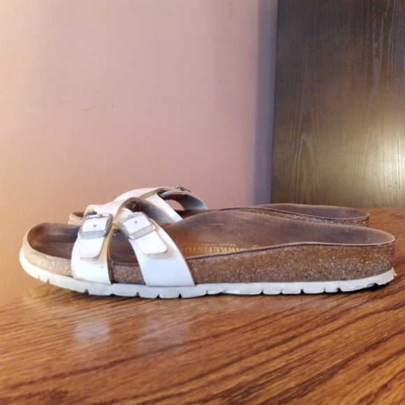 Birkenstock | Womens Almere Pearly White Sllip On Sandals Size 8 | Poshmark